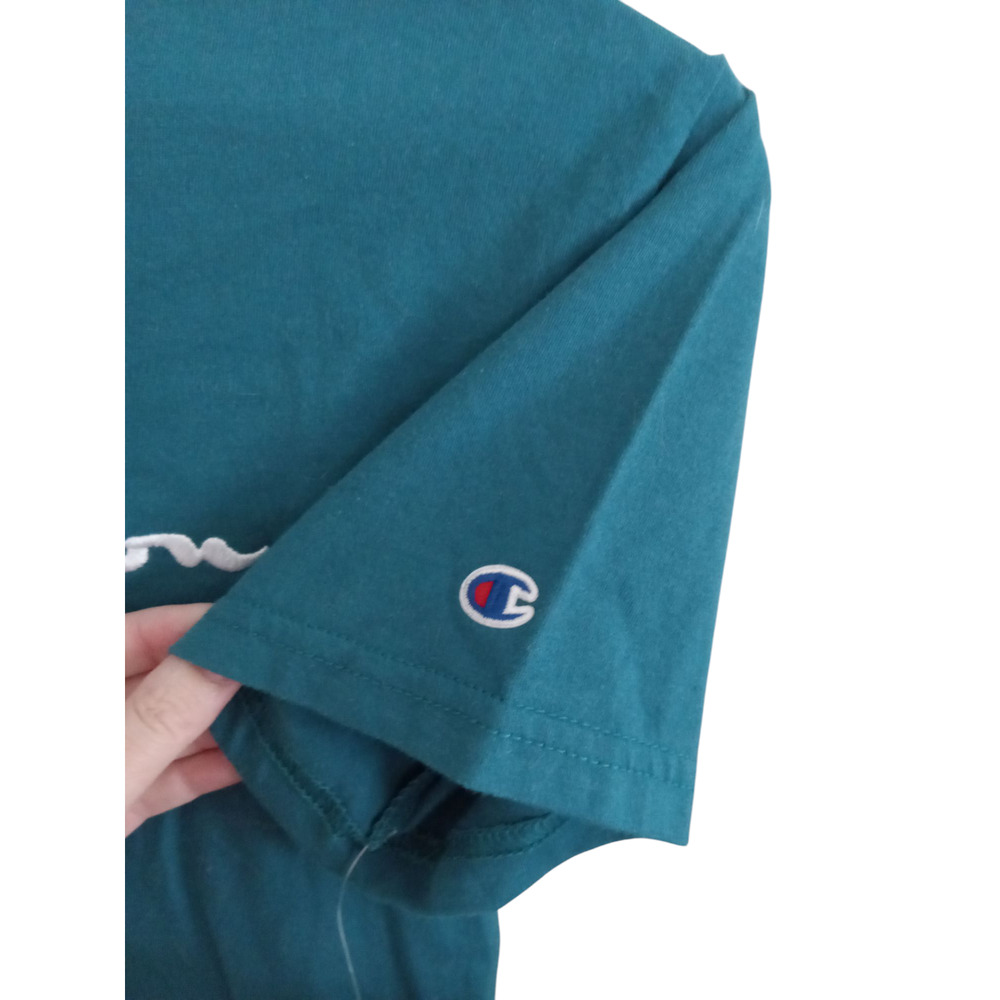 NWT Champion Cropped Heritage Tee in Prestige Blue Size Medium - Picture 4 of 8